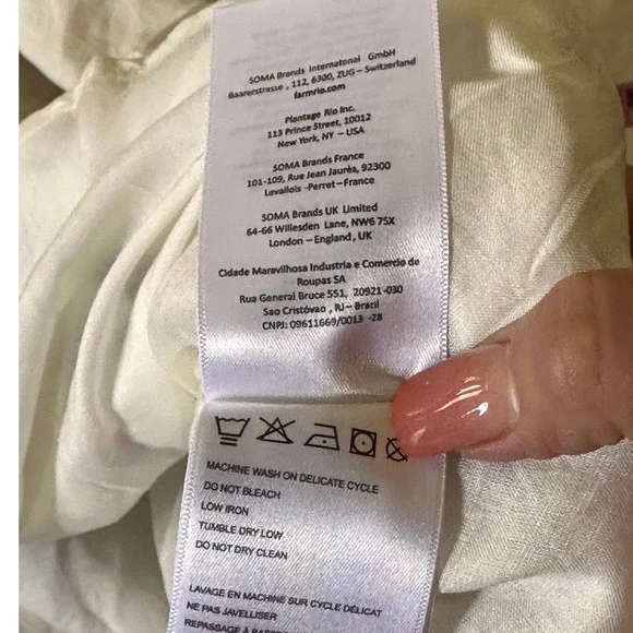 Farm Rio Brazil XL Off White Embroidered lace Pineapple Maxi Dress Tie Shoulder - Picture 15 of 15